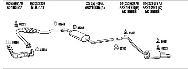 WALKER VW72303 Exhaust System